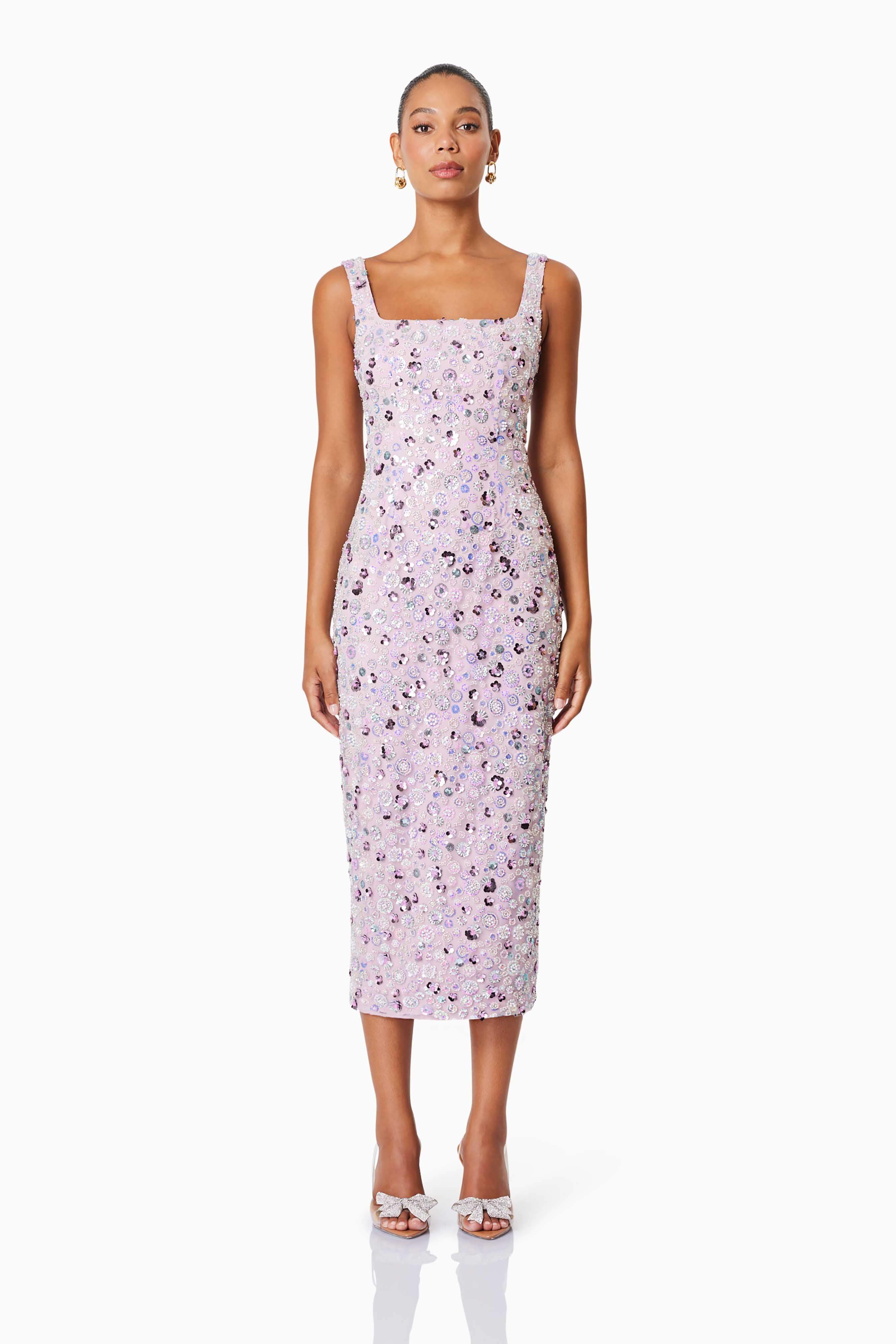 Aurora Event Wear Midi Dress In Purple - Image 3