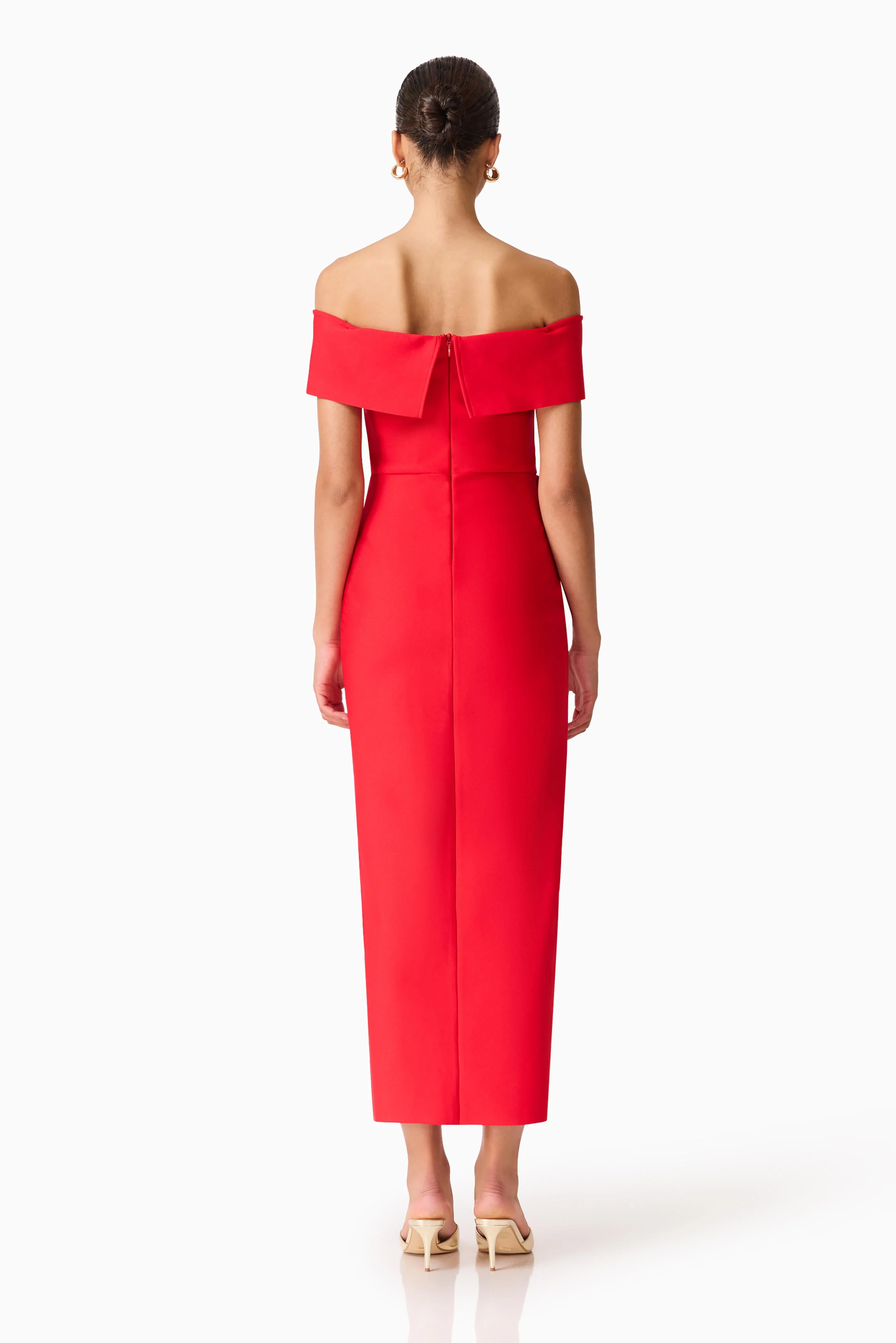 Celia Off Shoulder Gown in Red - Image 5