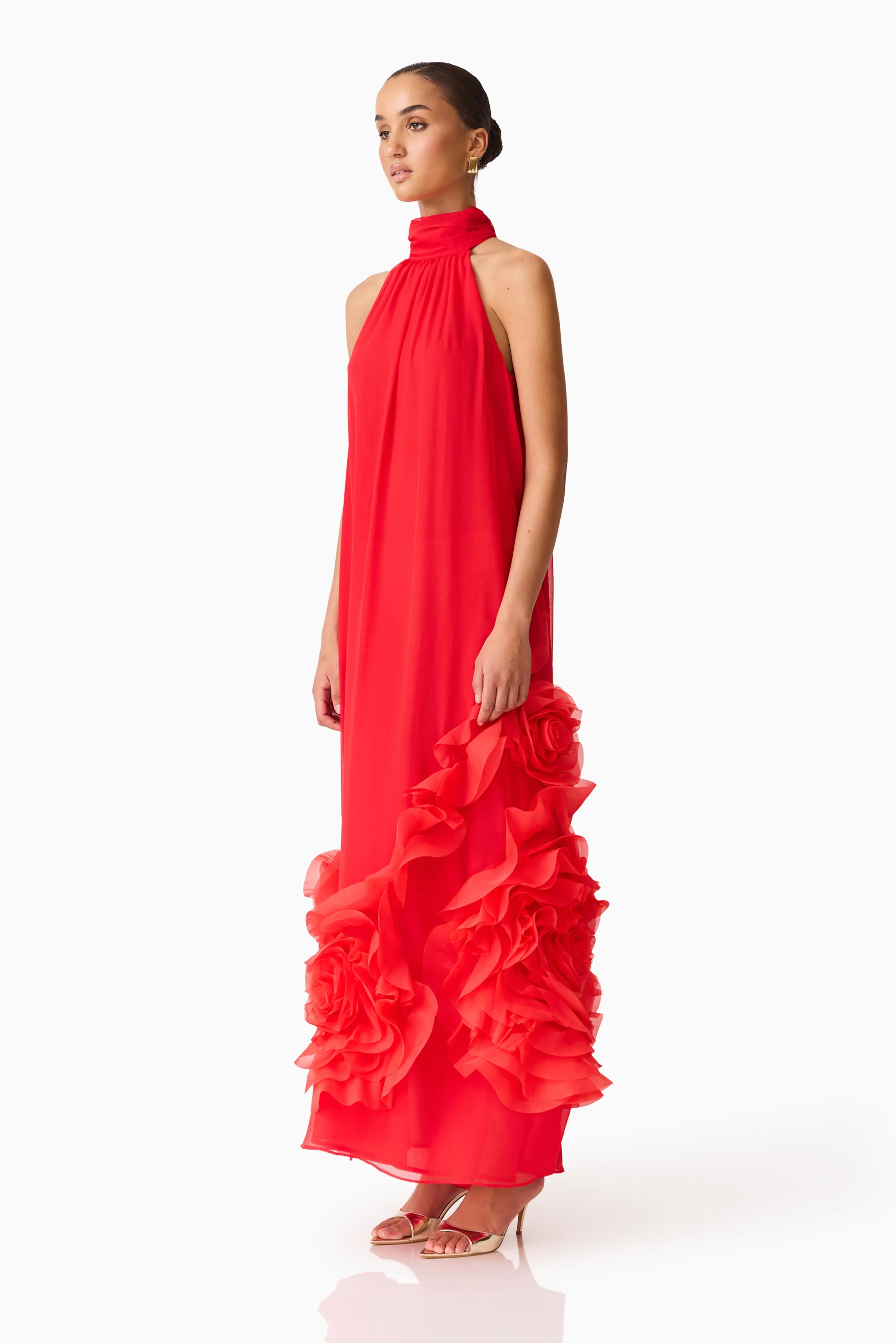 Evelin Halter Gown in Red - Image 3
