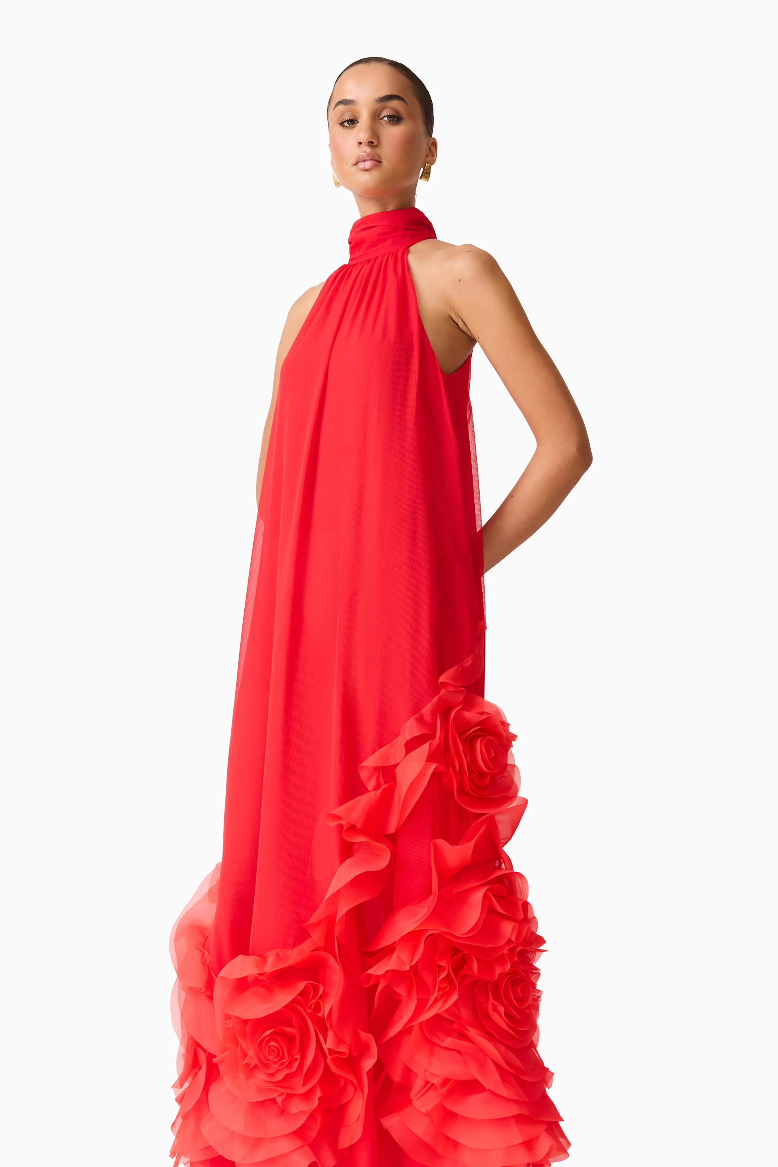 Evelin Halter Gown in Red - Image 4