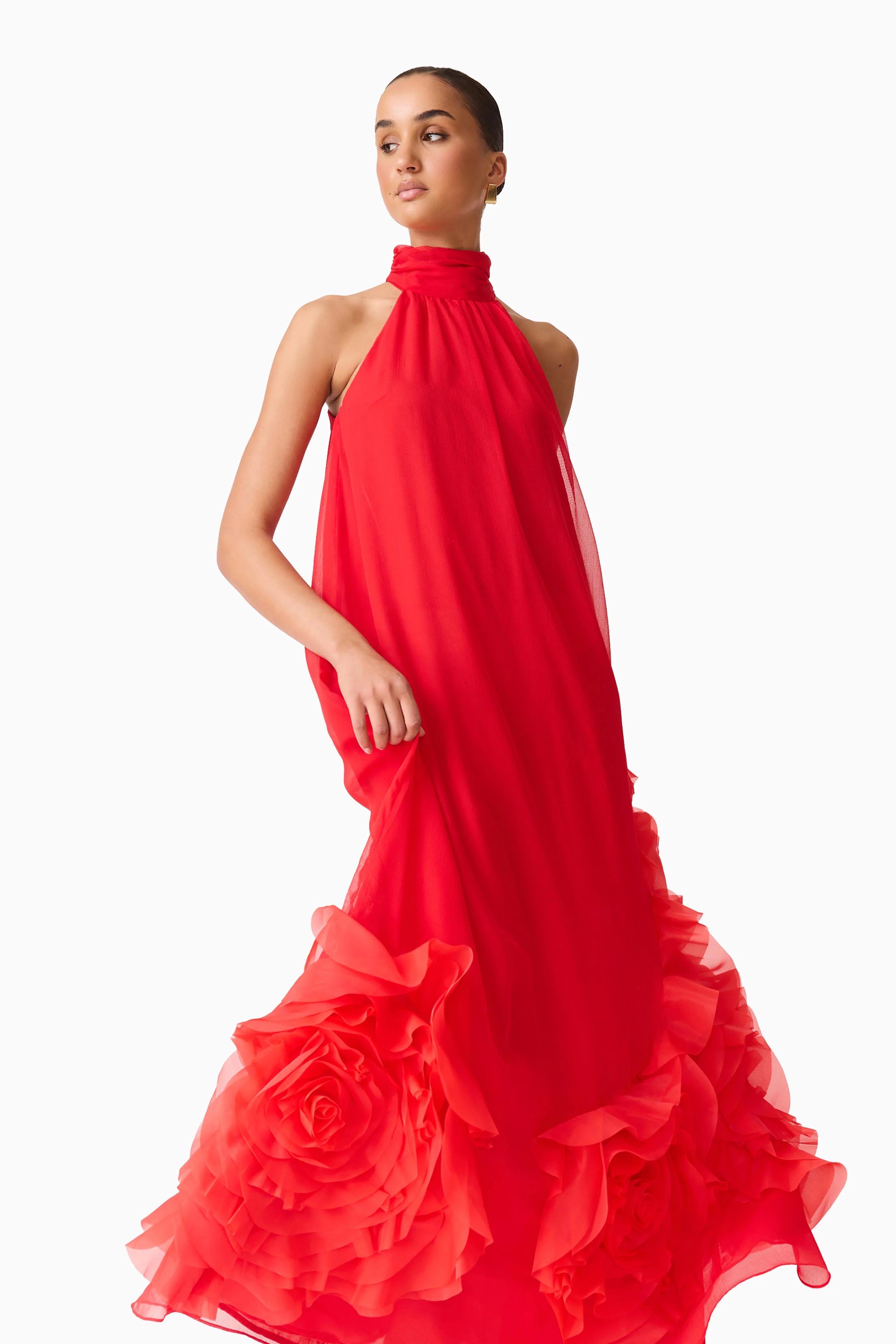 Evelin Halter Gown in Red - Image 6