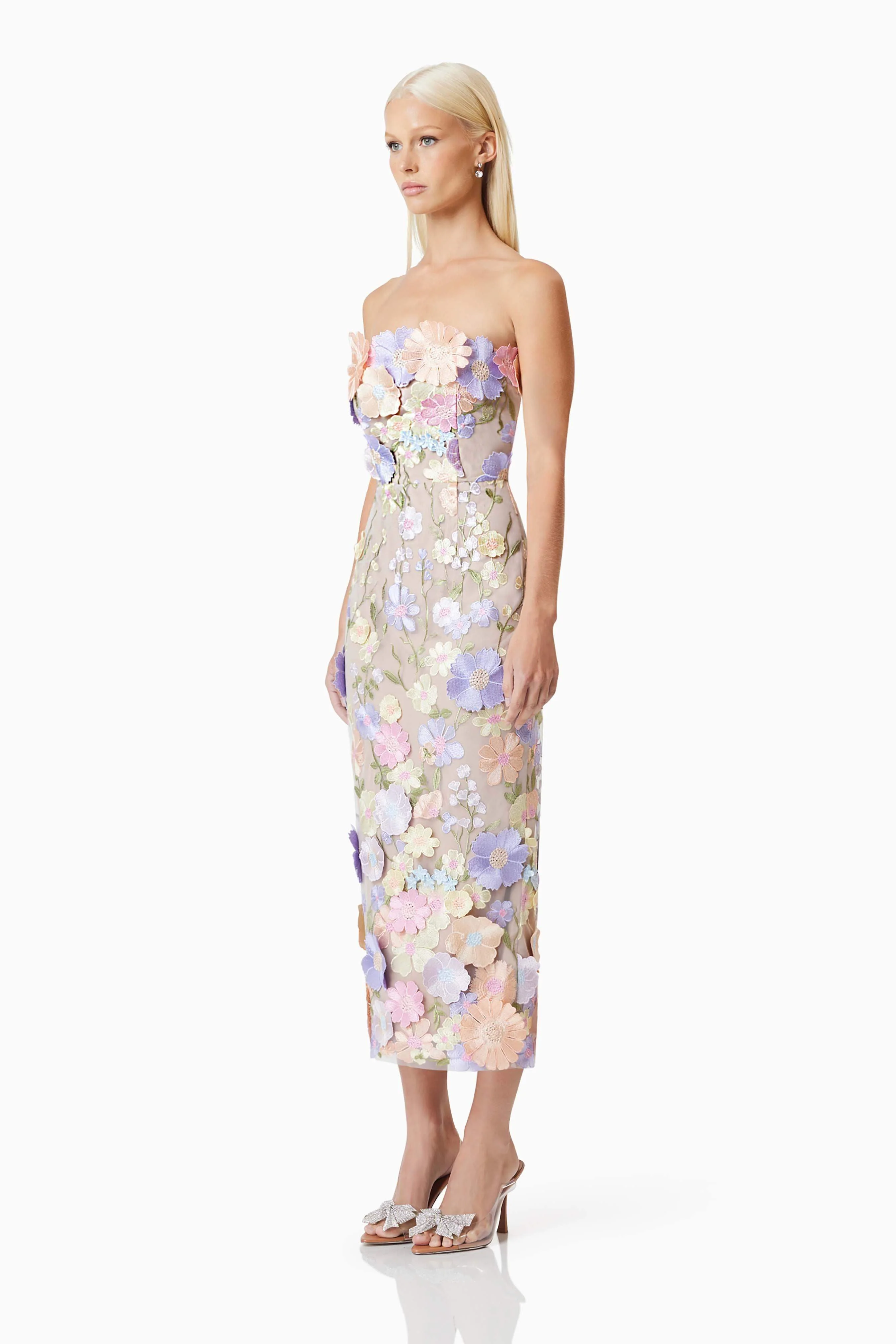 Helena Strapless Midi Dress In Purple - Image 3