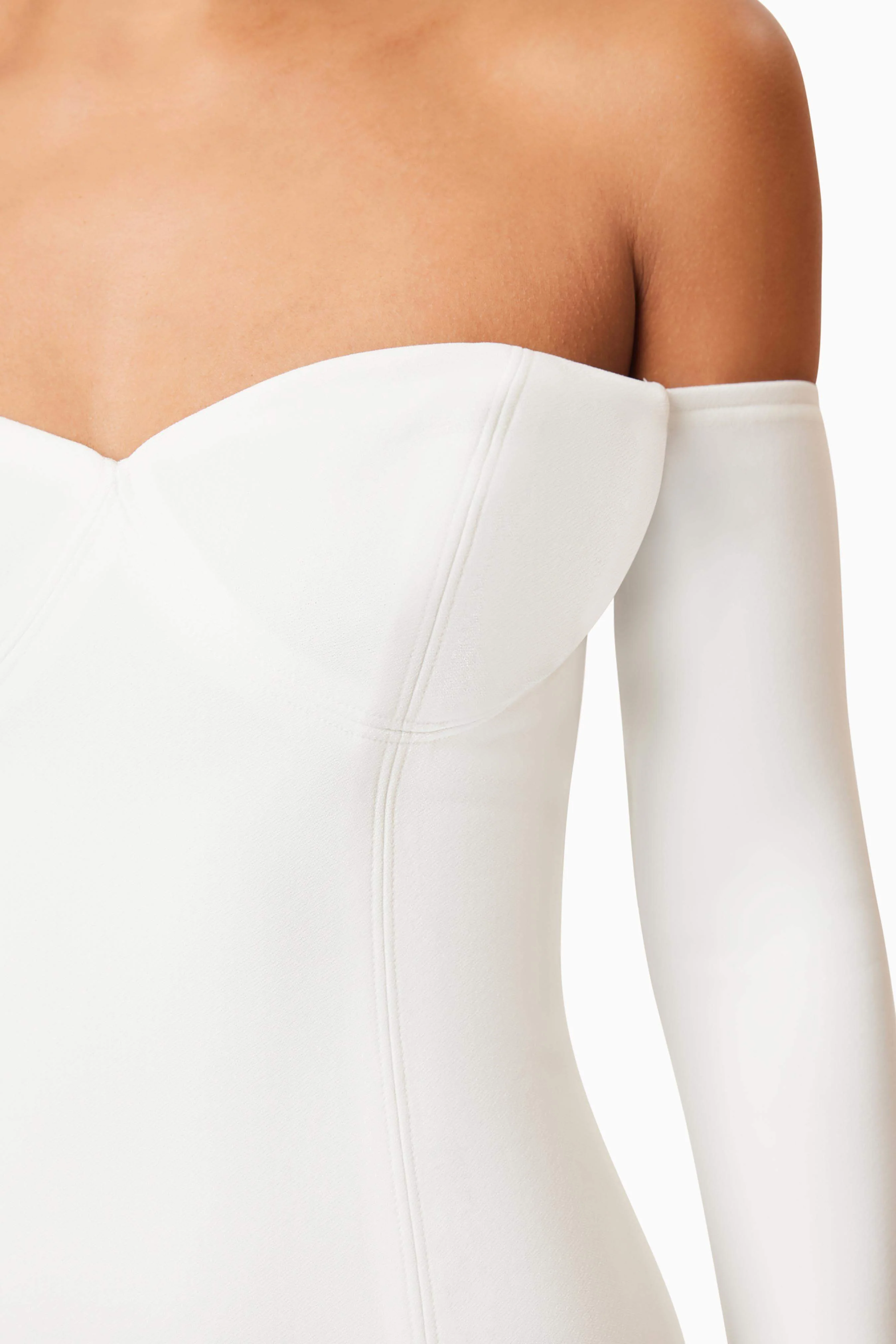 Janelle Long Sleeve Mini Dress In White - Image 6