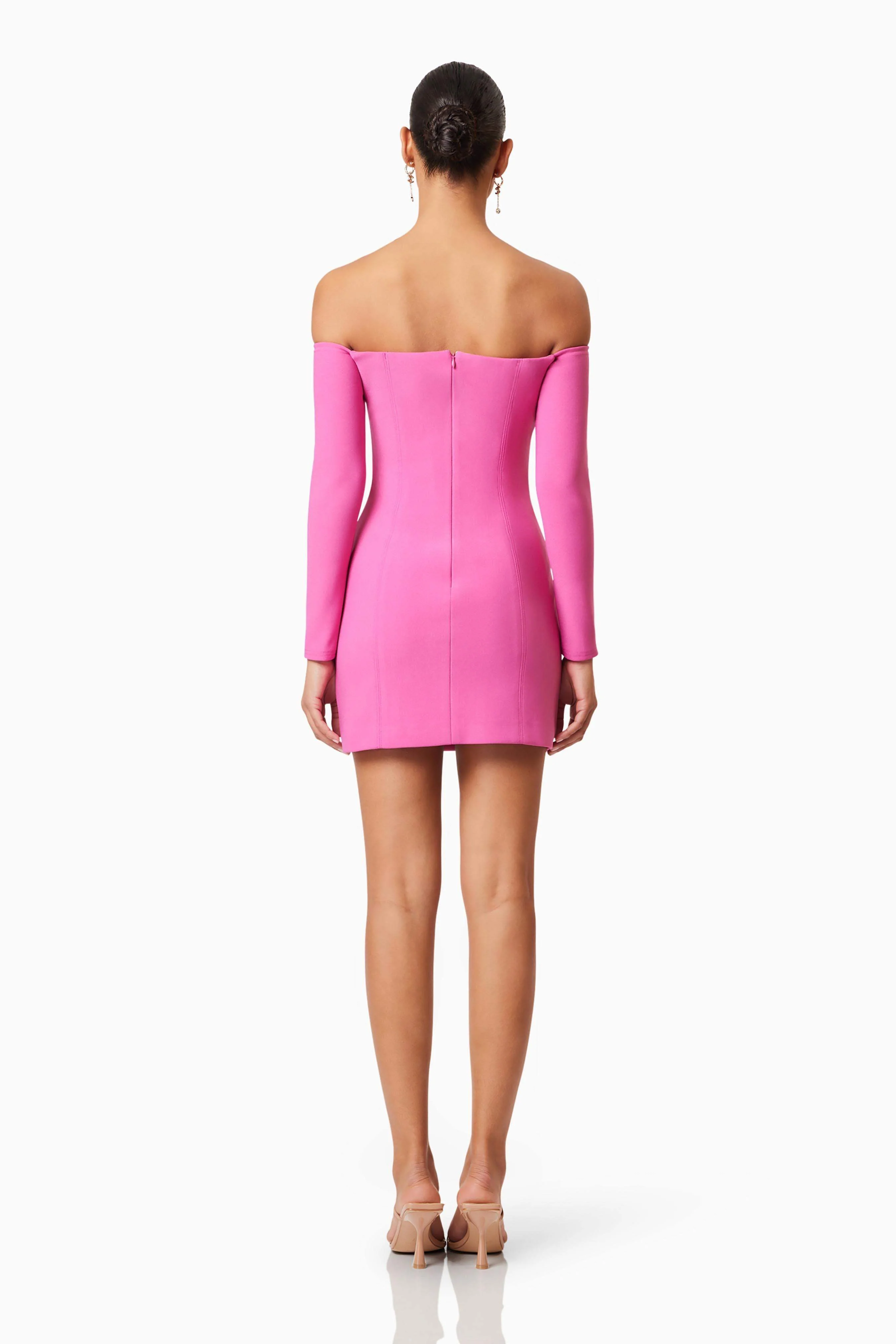 Janelle Long Sleeve Mini Dress In Pink - Image 5