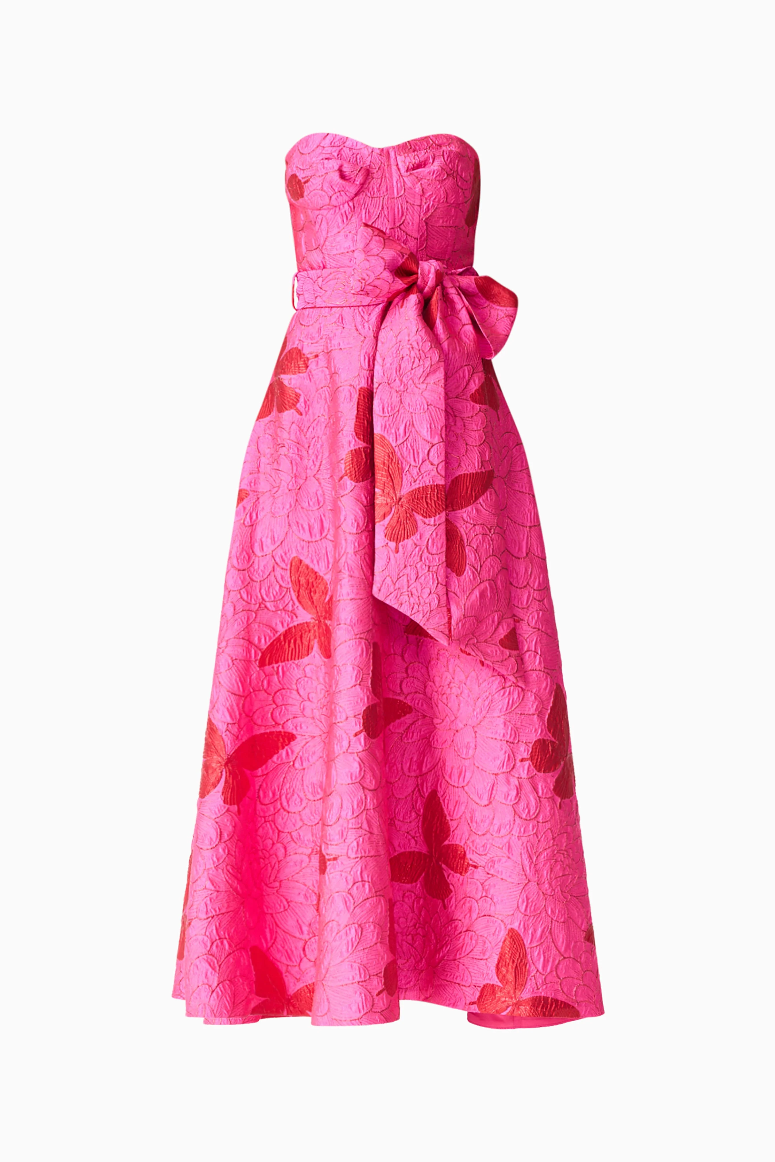 Lorena Jacquard Strapless Gown in Pink - Image 9