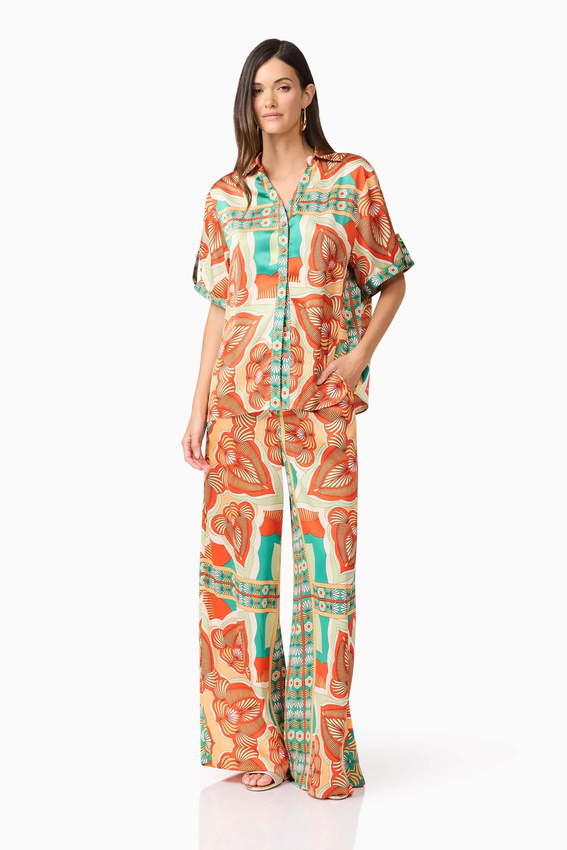 Neomi Satin Set in Orange - Image 4