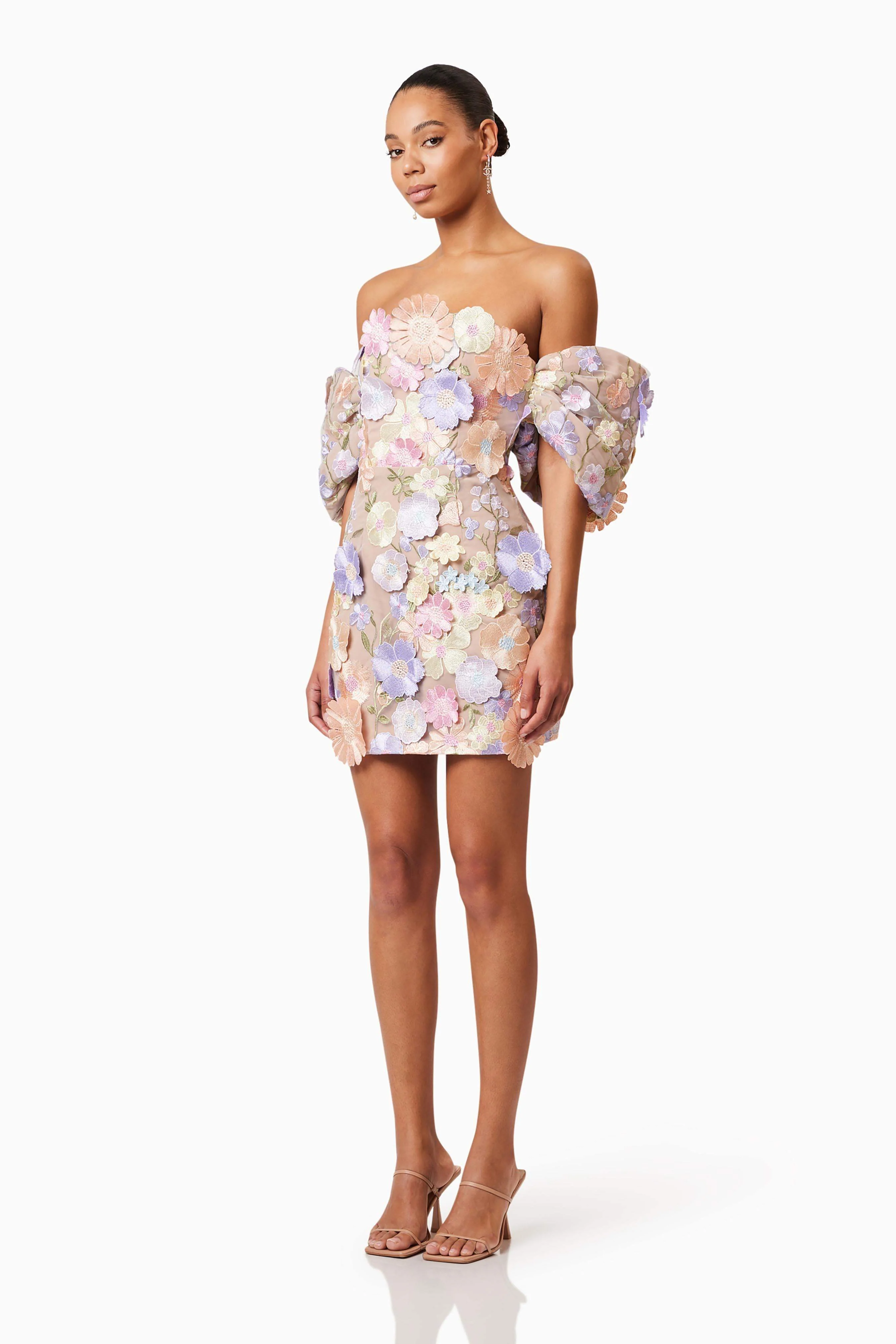 Perry Embellished Mini Dress in Purple - Image 3