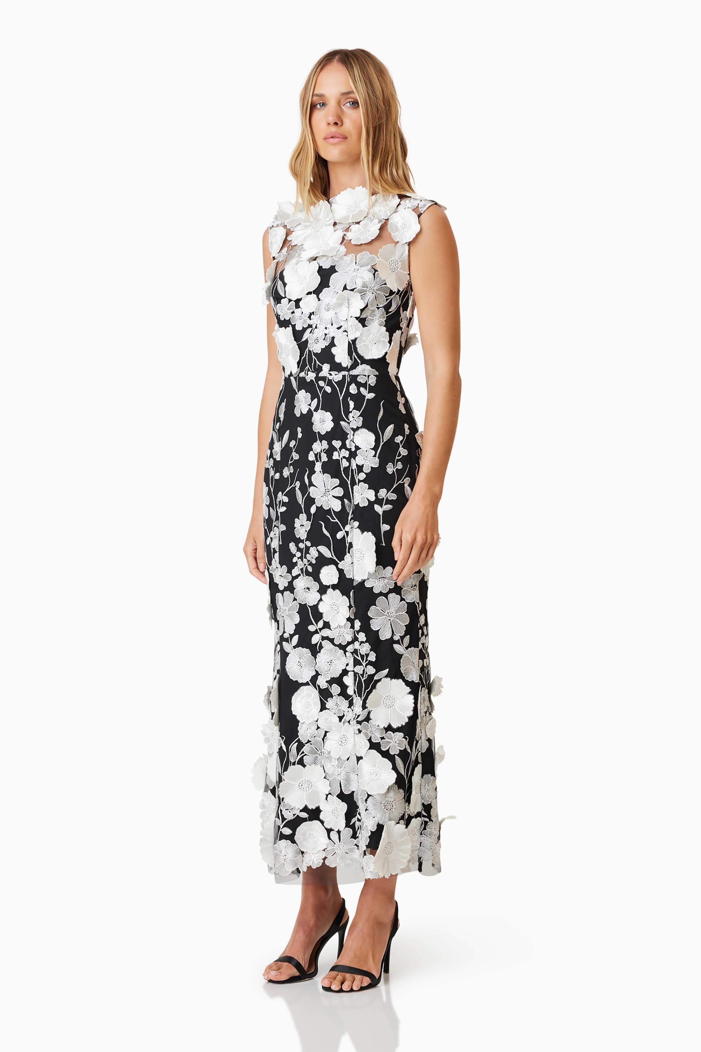 Selene Cocktail Midi Dress Black - Image 3