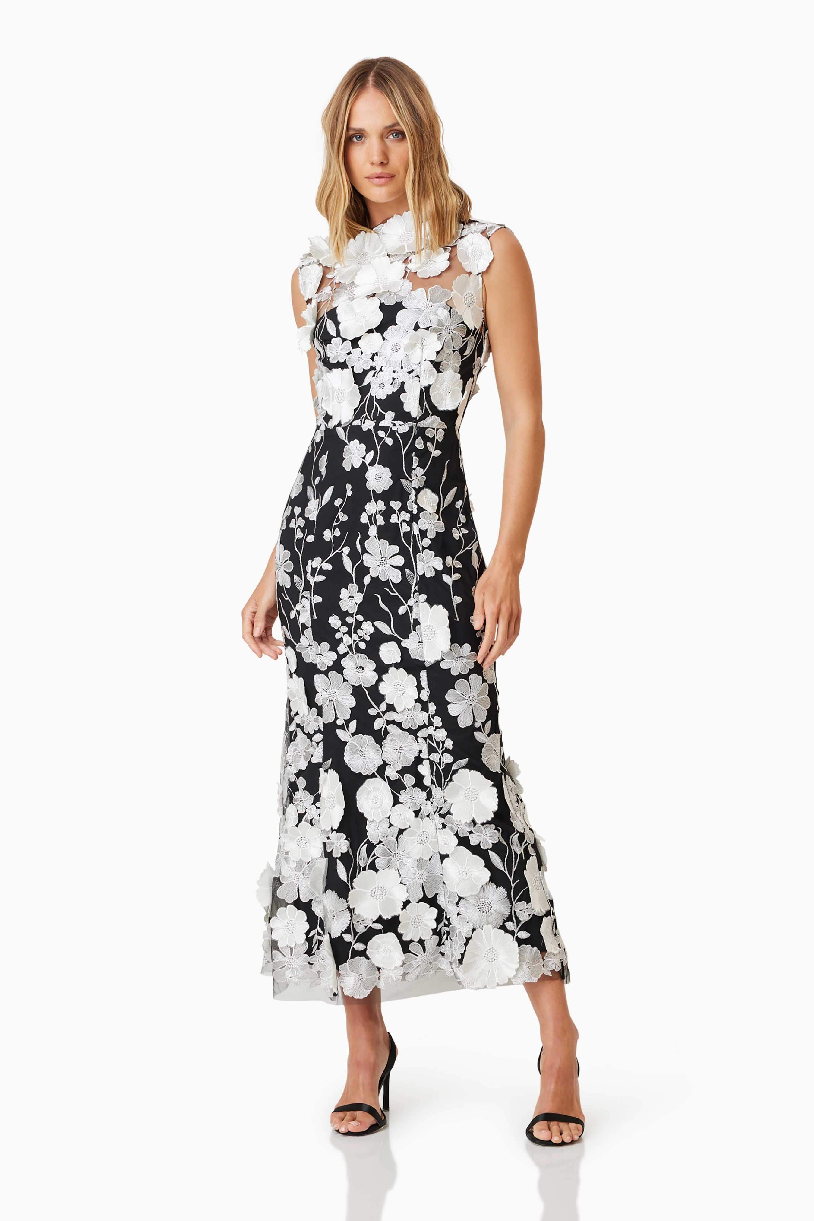 Selene Cocktail Midi Dress Black - Image 4