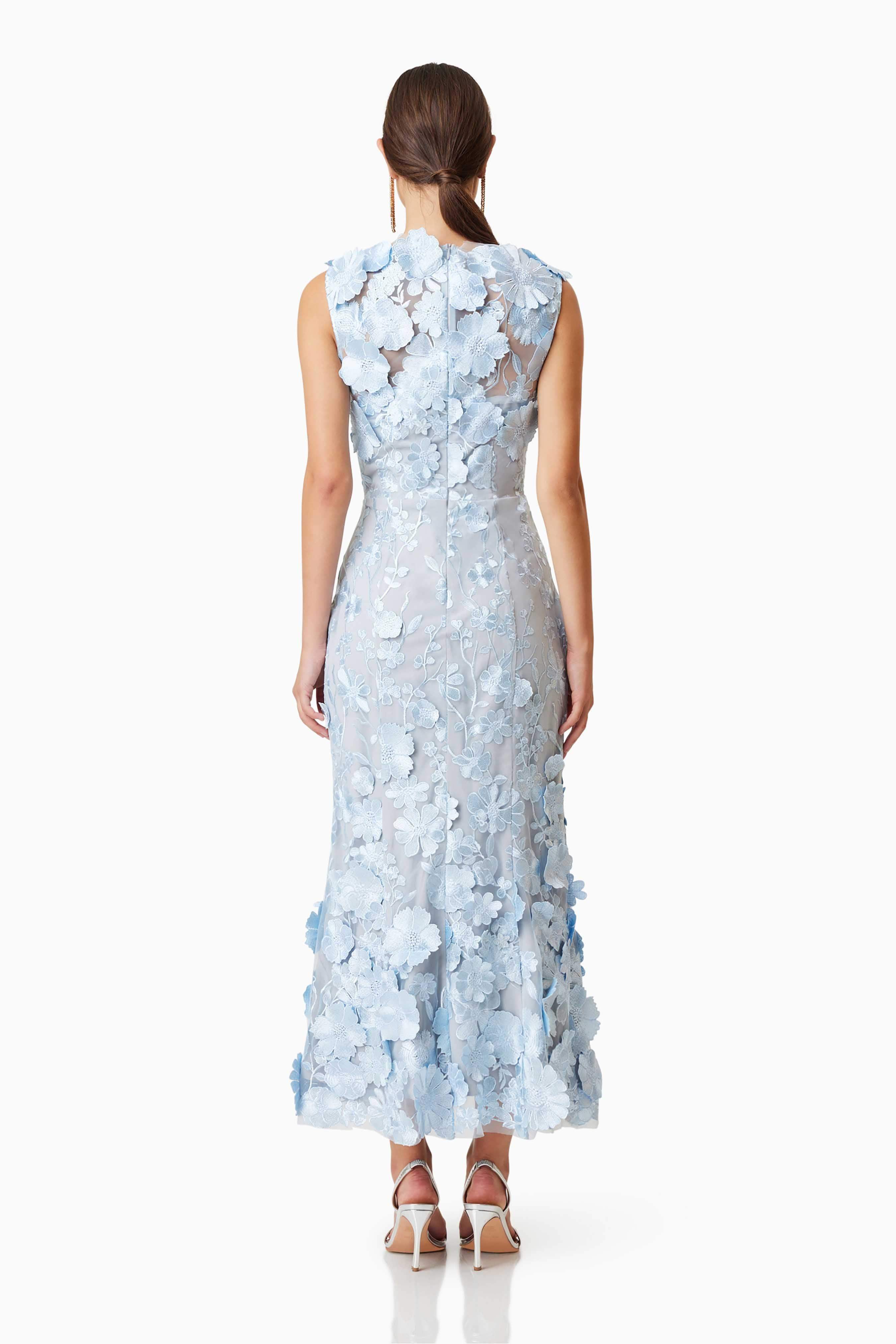 Selene Cocktail Midi Dress Blue - Image 5