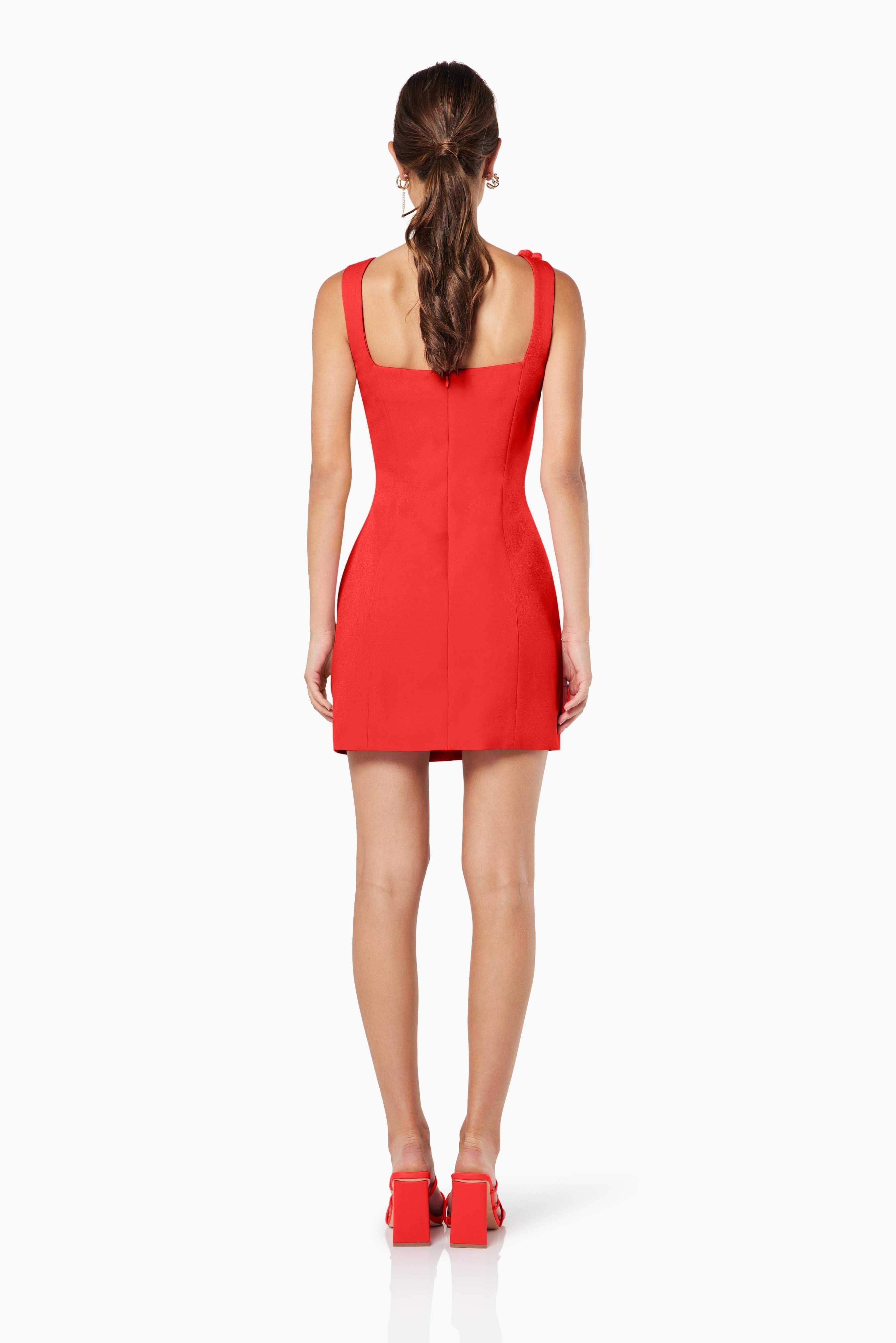 Trompe 3D Floral Mini Dress Red - Image 4