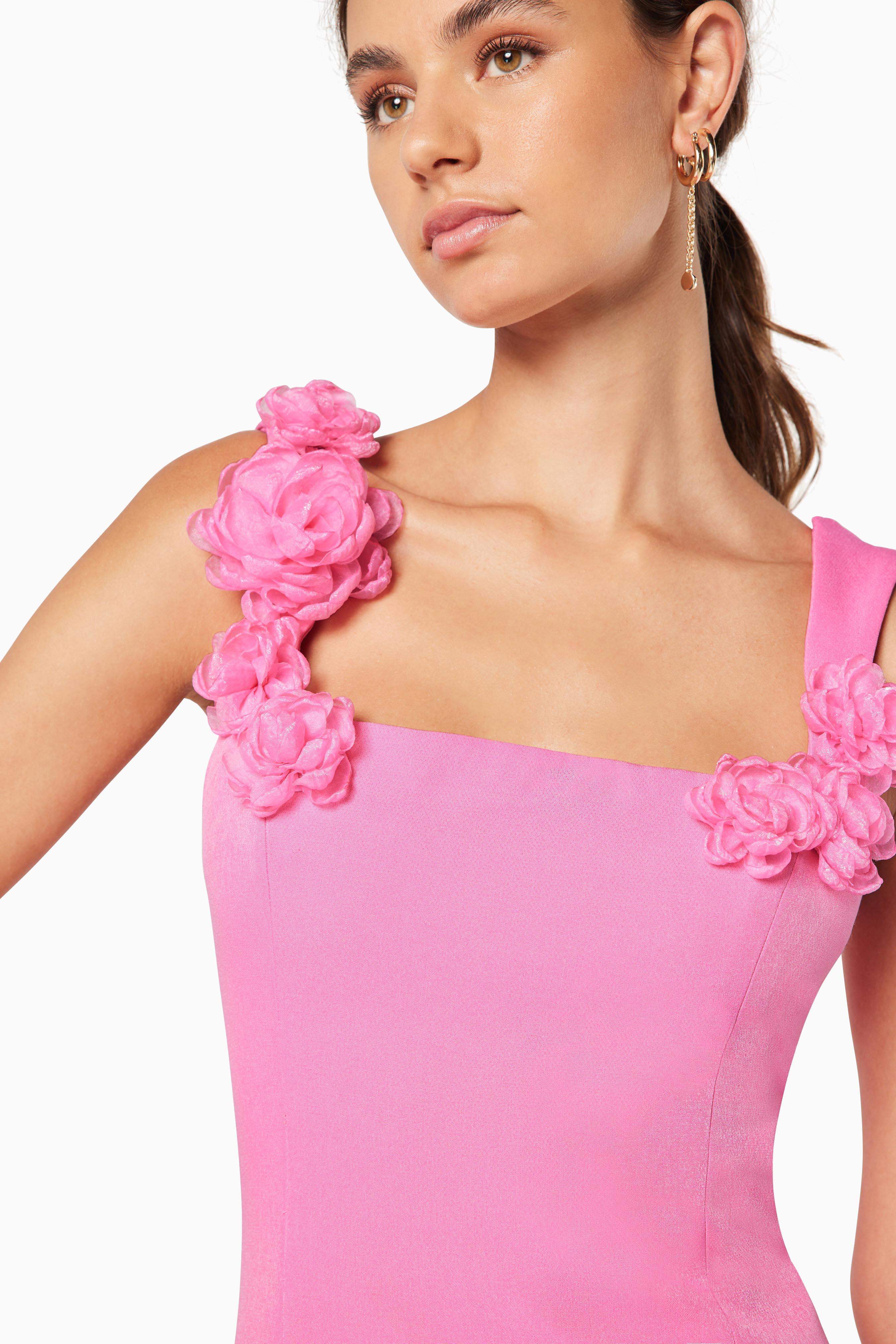 Trompe 3D Floral Mini Dress Pink - Image 6