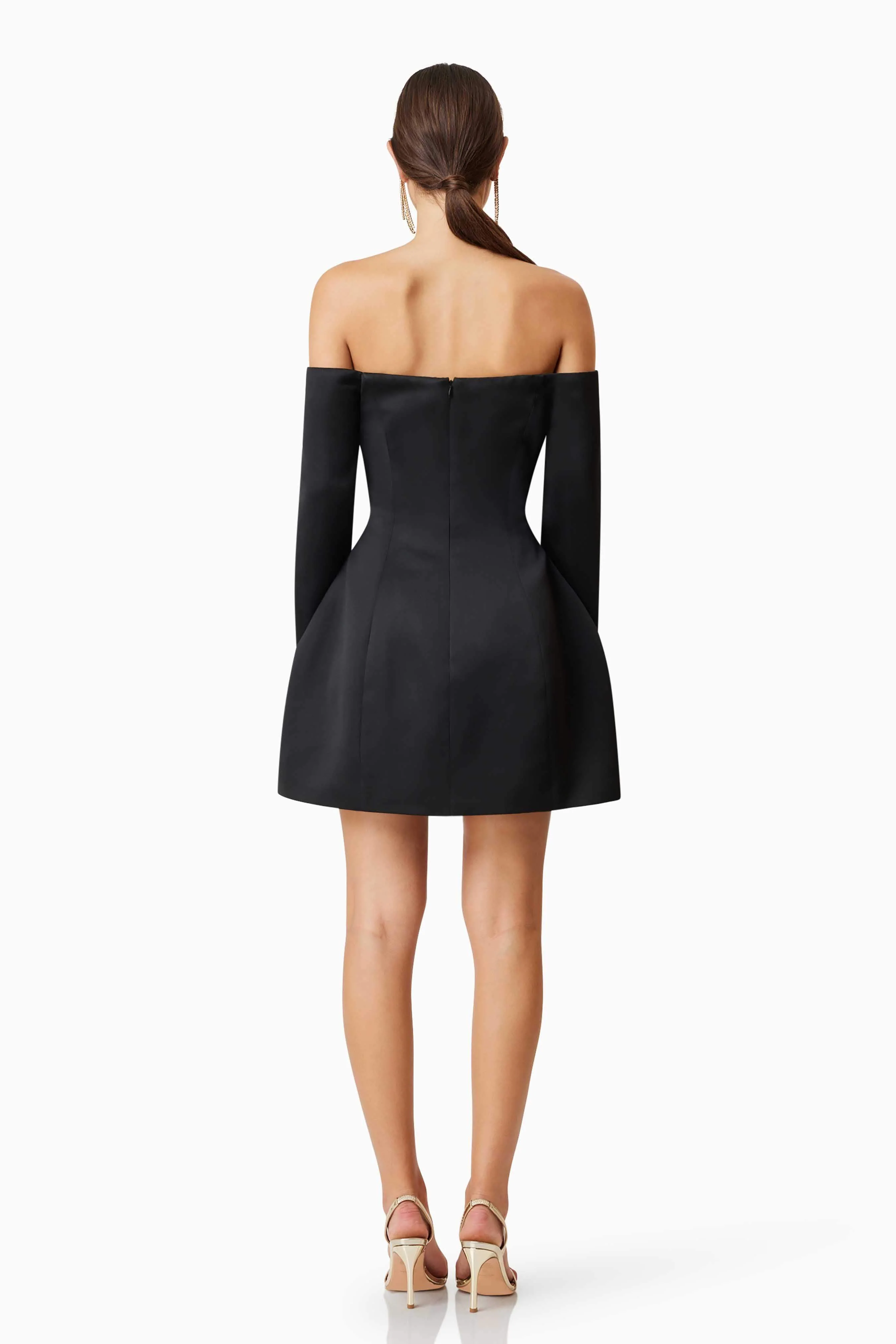 Vida Off The Shoulder Day Mini Dress In Black - Image 5
