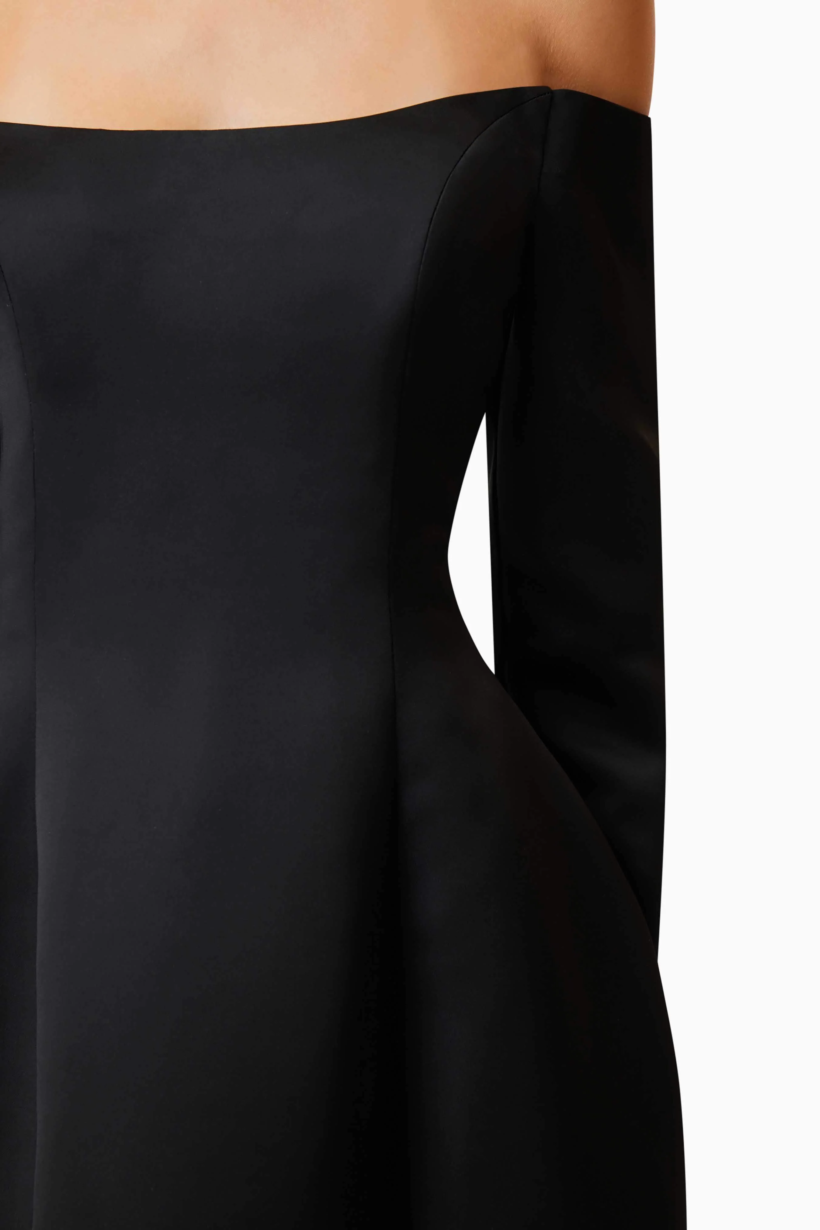 Vida Off The Shoulder Day Mini Dress In Black - Image 6